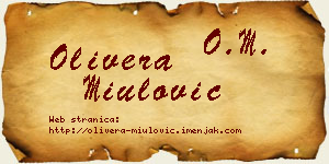 Olivera Miulović vizit kartica